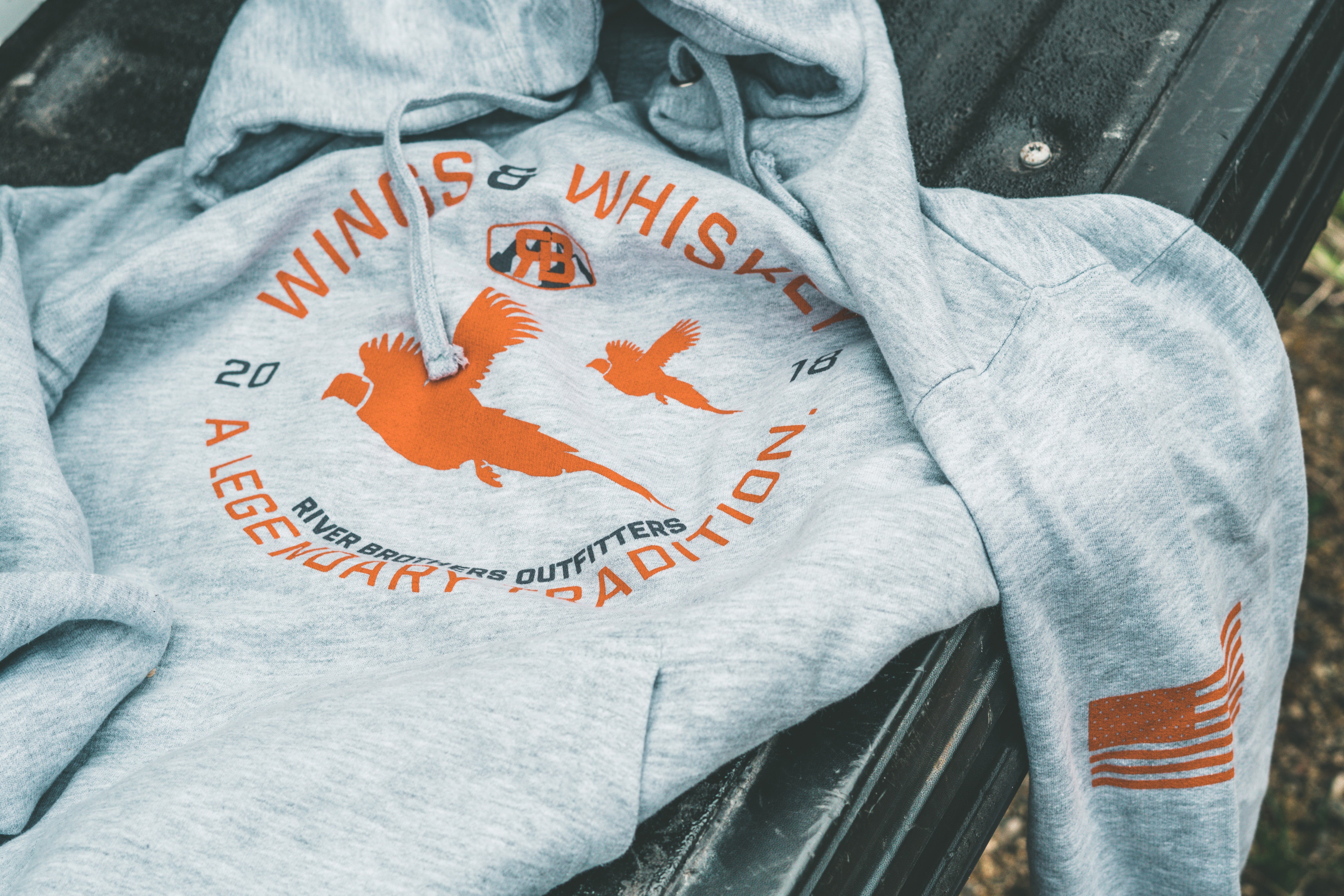 Pheasants & Whiskey Hoodie - Heather - River Brothers Outfitters