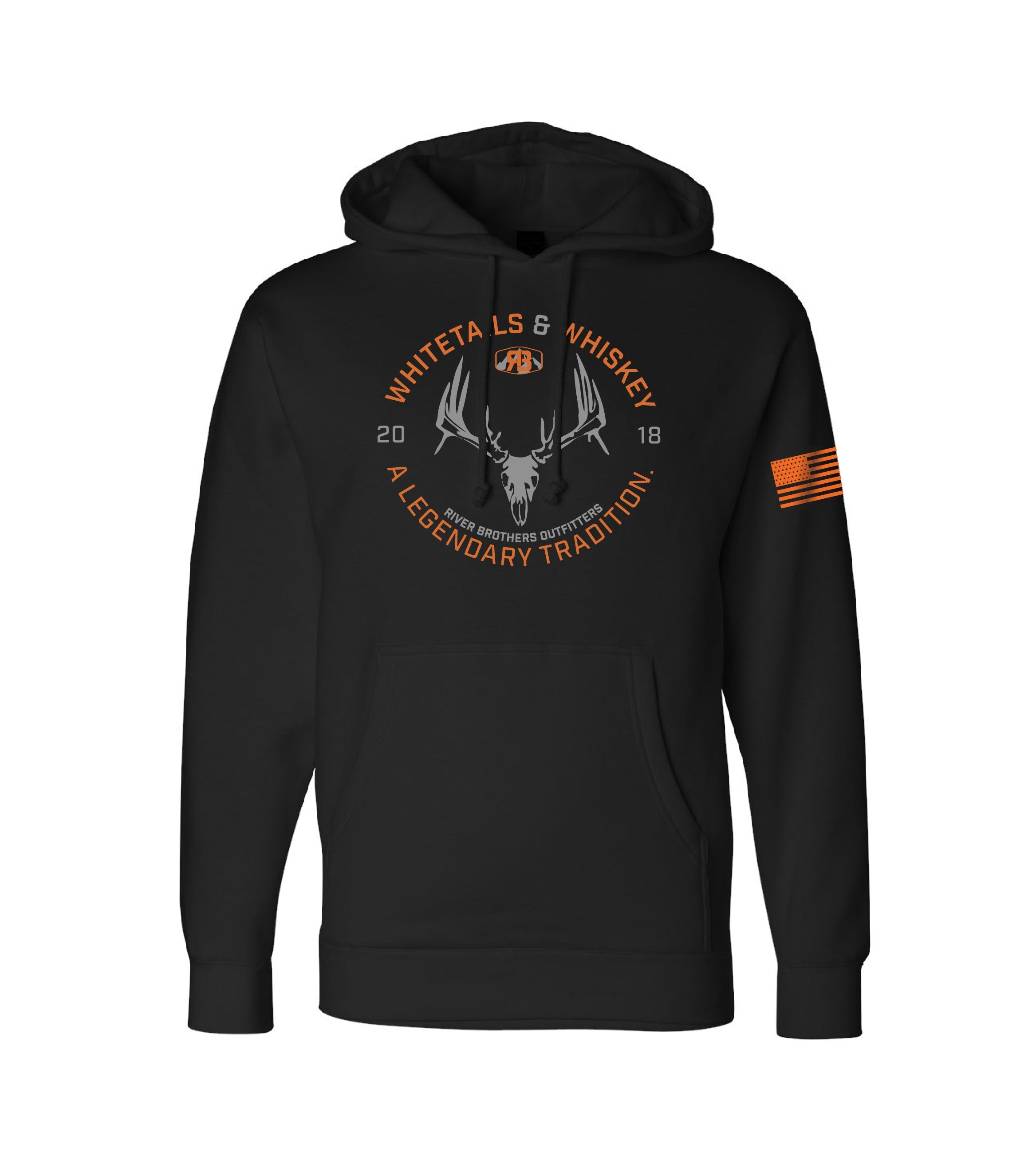 Whitetails & Whiskey Hoodie - Black - River Brothers Outfitters