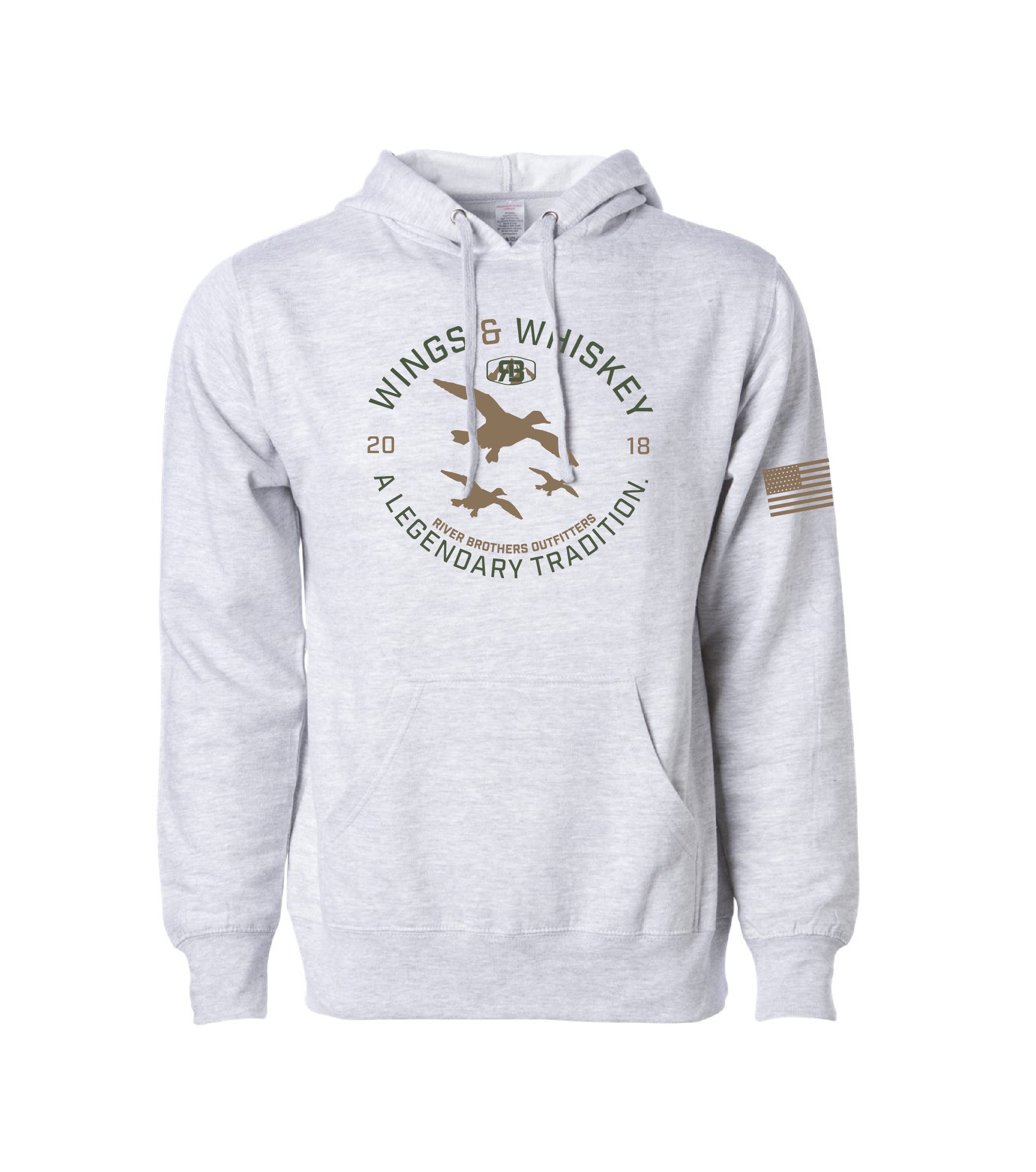 Wings & Whiskey Hoodie - Heather - River Brothers Outfitters