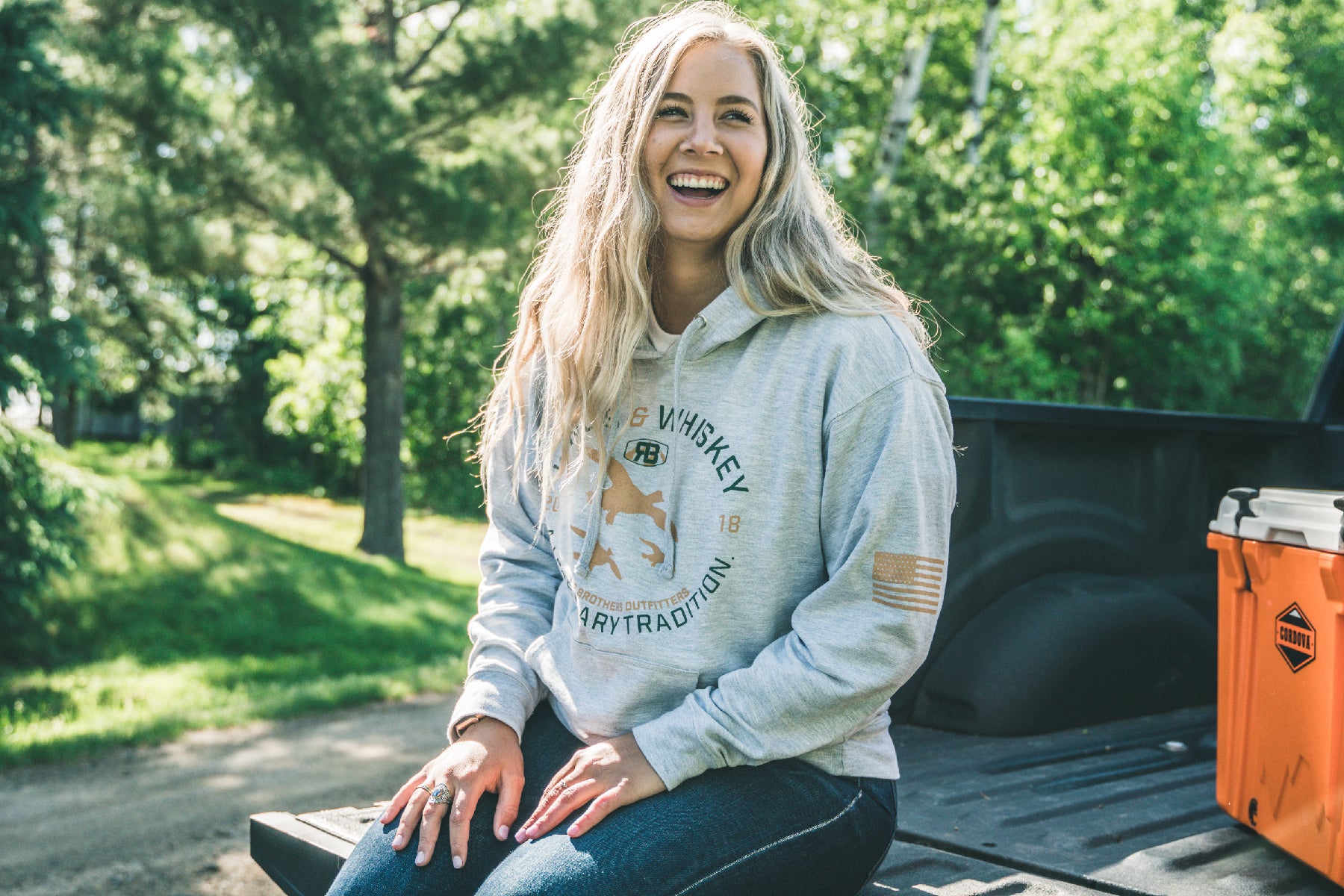 Wings & Whiskey Hoodie - Heather - River Brothers Outfitters